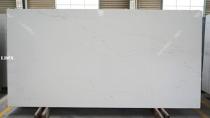 LX5111 CALACATTA WHITE QUARTZ STONE FEATURE LINX SURFACES