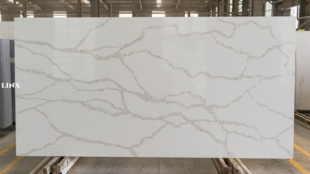 LX5267 CALACATTA WHITE QUARTZ STONE FEATURE LINX SURFACES