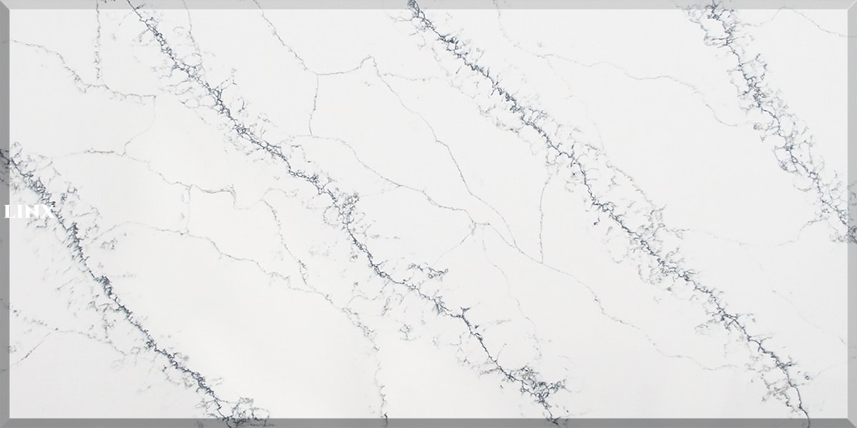 LX6069 CALACATTA WHITE QUARTZ STONE 4 LINX SURFACES