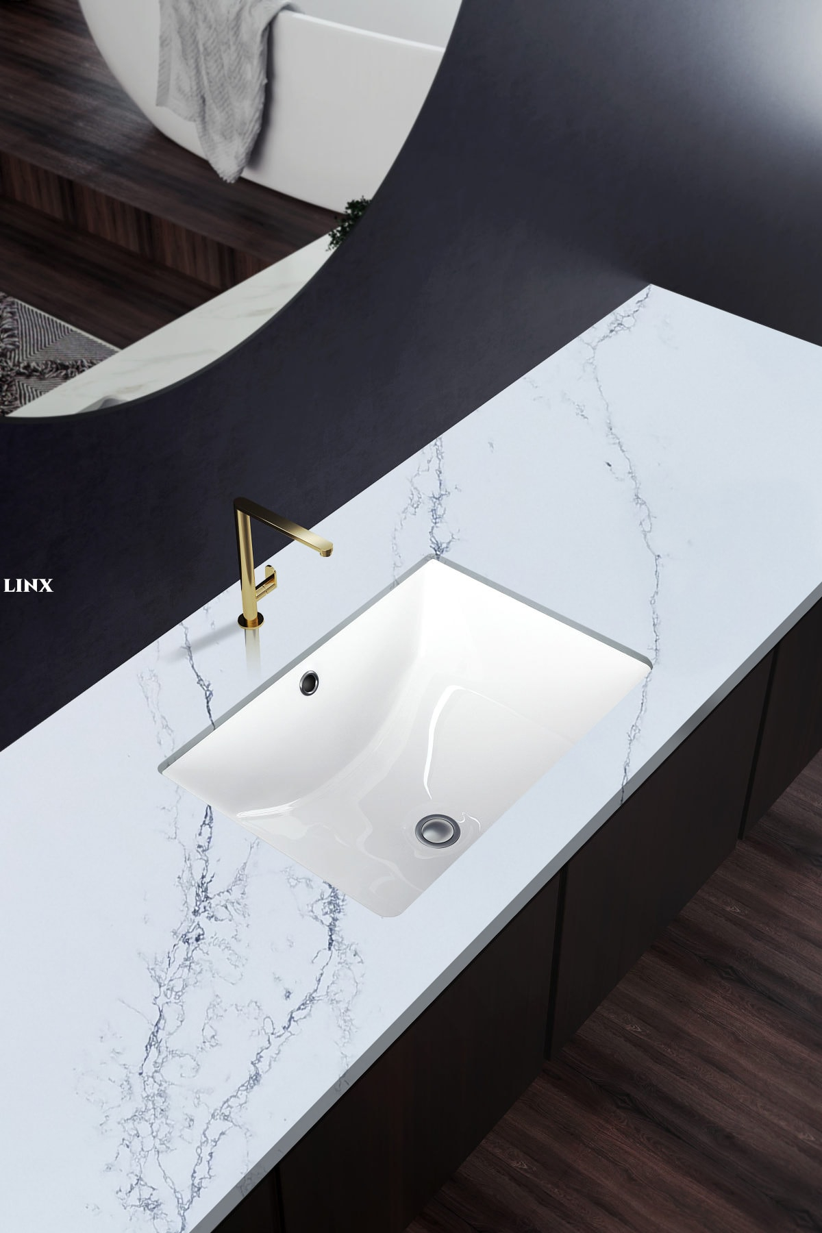 LX6099 CALACATTA WHITE QUARTZ STONE COUNTERTOP LINX SURFACES