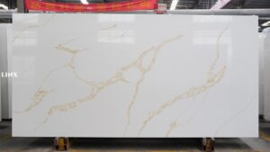 LX6150 CALACATTA GOLD QUARTZ STONE FEATURE LINX SURFACES