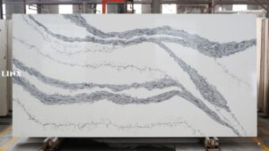 LX6601 CALACATTA WHITE QUARTZ STONE FEATURE LINX SURFACES