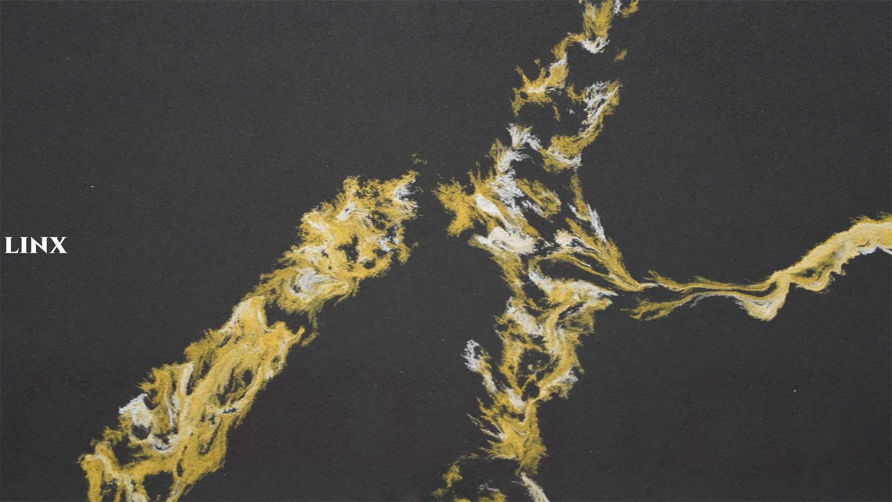 LX6719 CALACATTA BLACK QUARTZ STONE CLOSE UP 4 LINX SURFACES