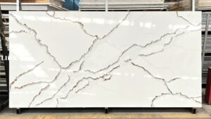 LX6788 CALACATTA WHITE QUARTZ STONE FEATURE LINX SURFACES