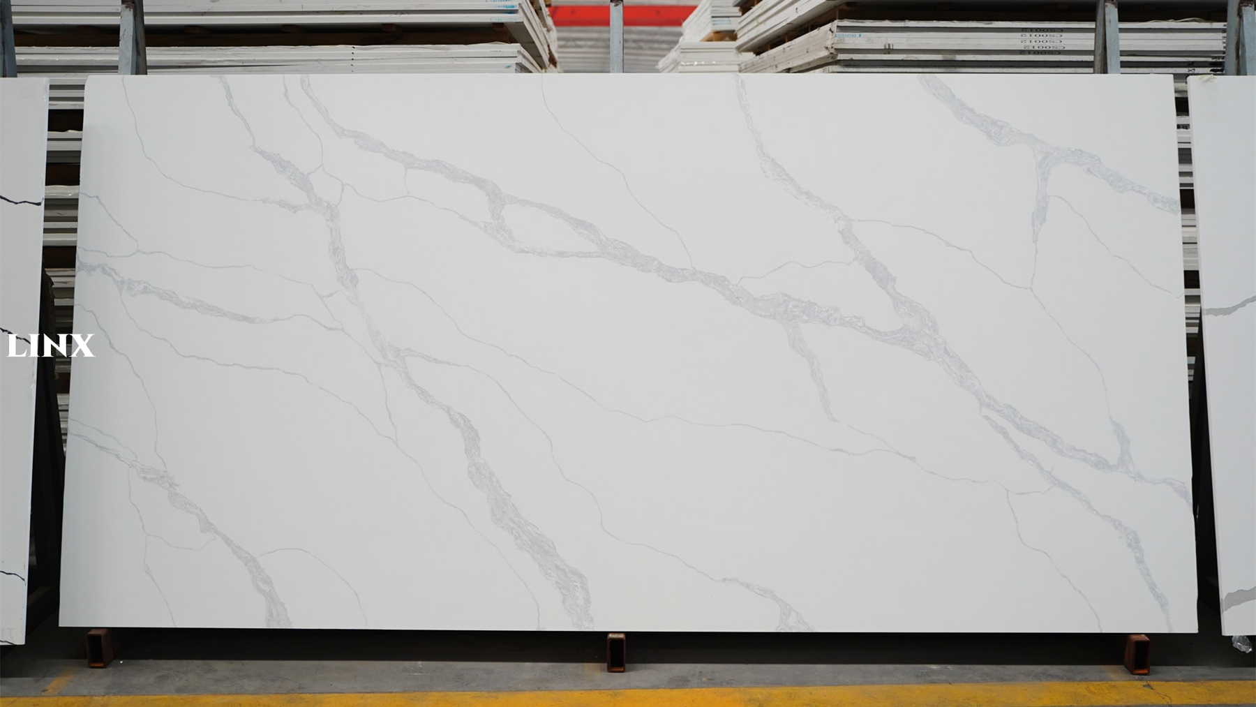 LX6827 CALACATTA WHITE QUARTZ STONE LINX SURFACES