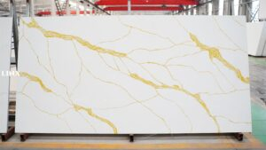LX6848 CALACATTA GOLD QUARTZ STONE FEATURE LINX SURFACES