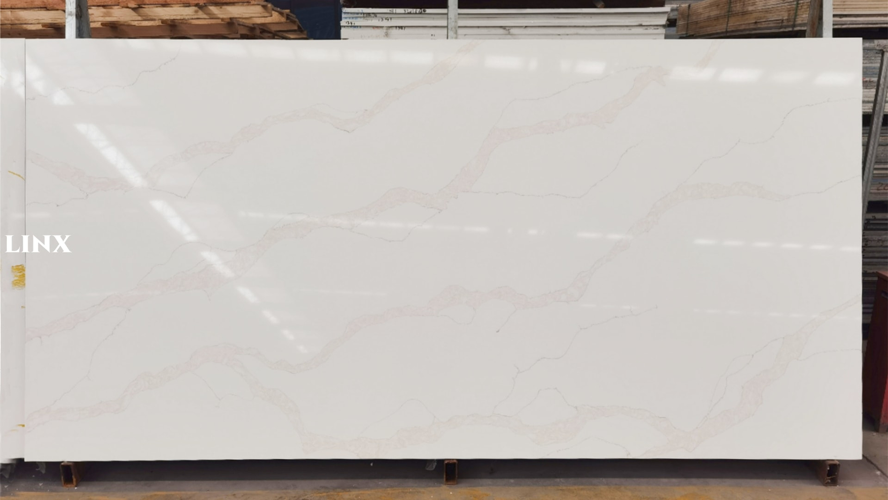 LX6855 CALACATTA WHITE QUARTZ STONE LINX SURFACES