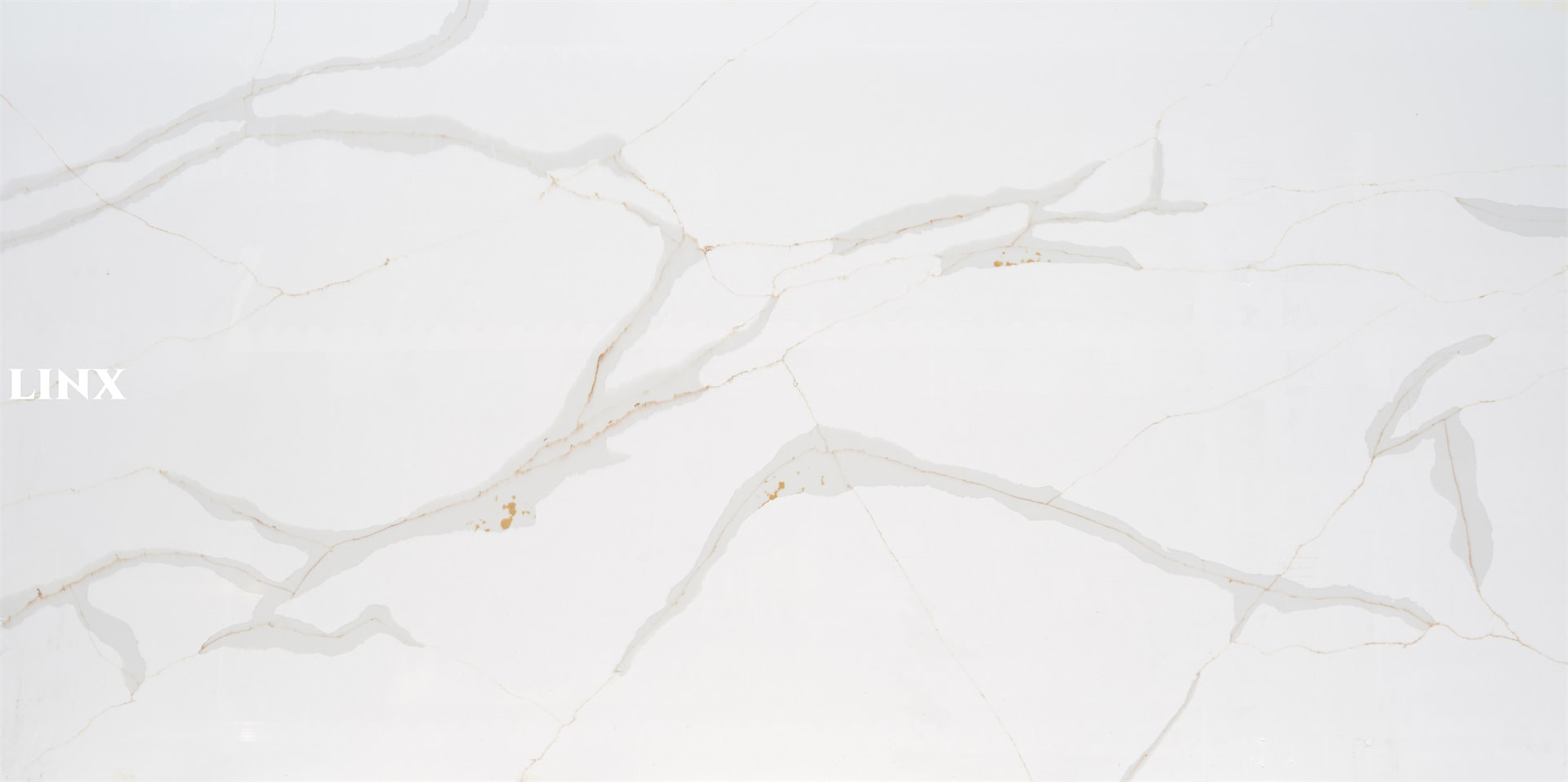 LX7237 CALACATTA GOLD QUARTZ STONE 4 LINX SURFACES