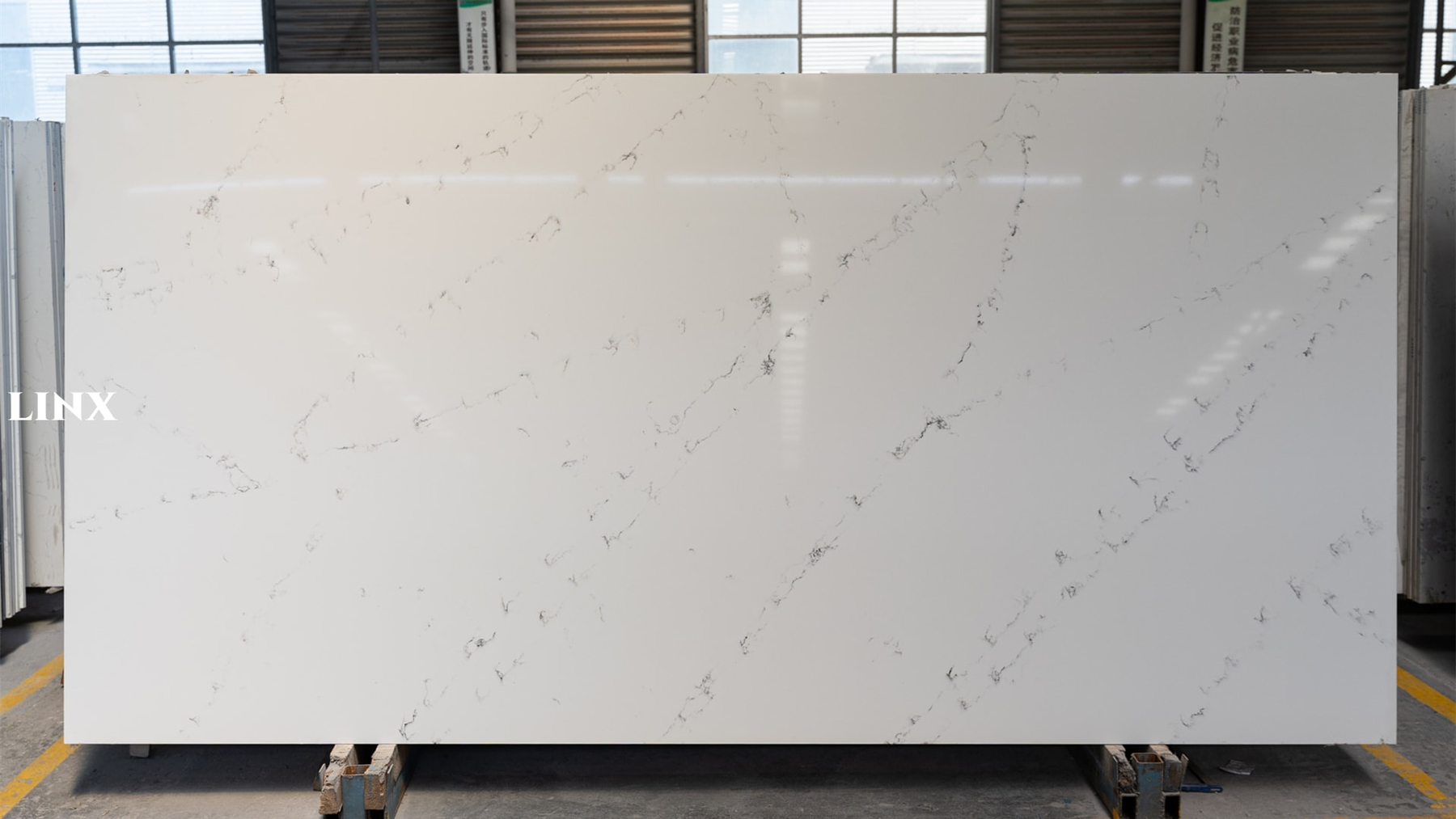 LX7255 CALACATTA WHITE QUARTZ STONE LINX SURFACES