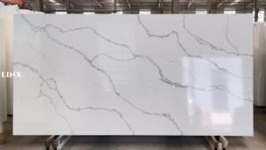 LX7294 CALACATTA WHITE QUARTZ STONE FEATURE LINX SURFACES