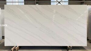 LX7305 CALACATTA WHITE QUARTZ STONE FEATURE LINX SURFACES