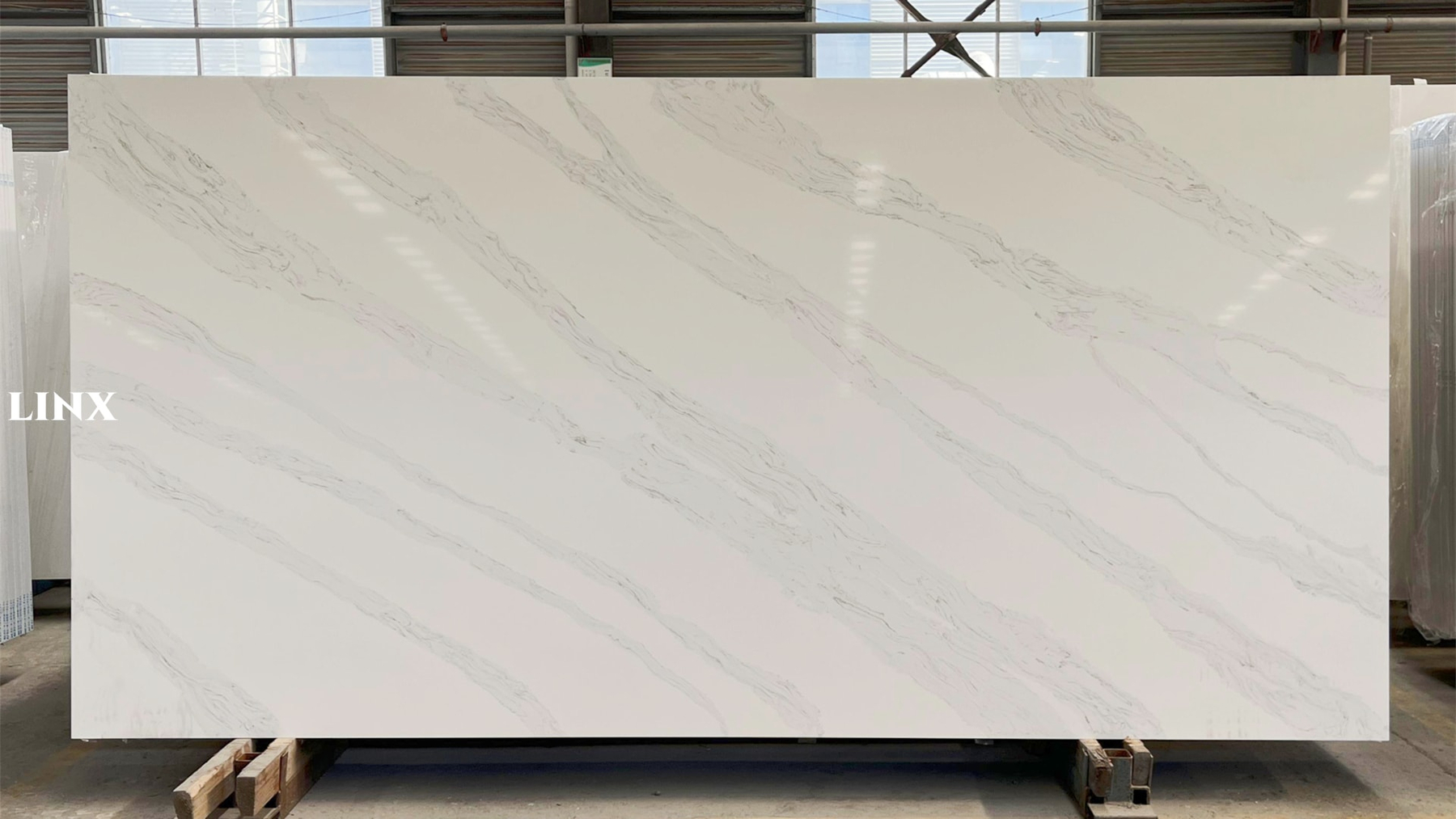 LX7305 CALACATTA WHITE QUARTZ STONE LINX SURFACES