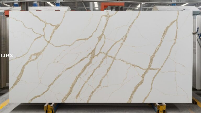 LX8837 CALACATTA GOLD QUARTZ STONE FEATURE LINX SURFACES