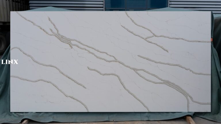 BROOKLYN QUARTZ STONE CALACATTA WHITE FEAWTURE LINX SURFACES