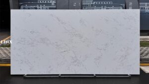 LX9008 QUARTZ STONE CARARRA WHITE FEATURE LINX SURFACES