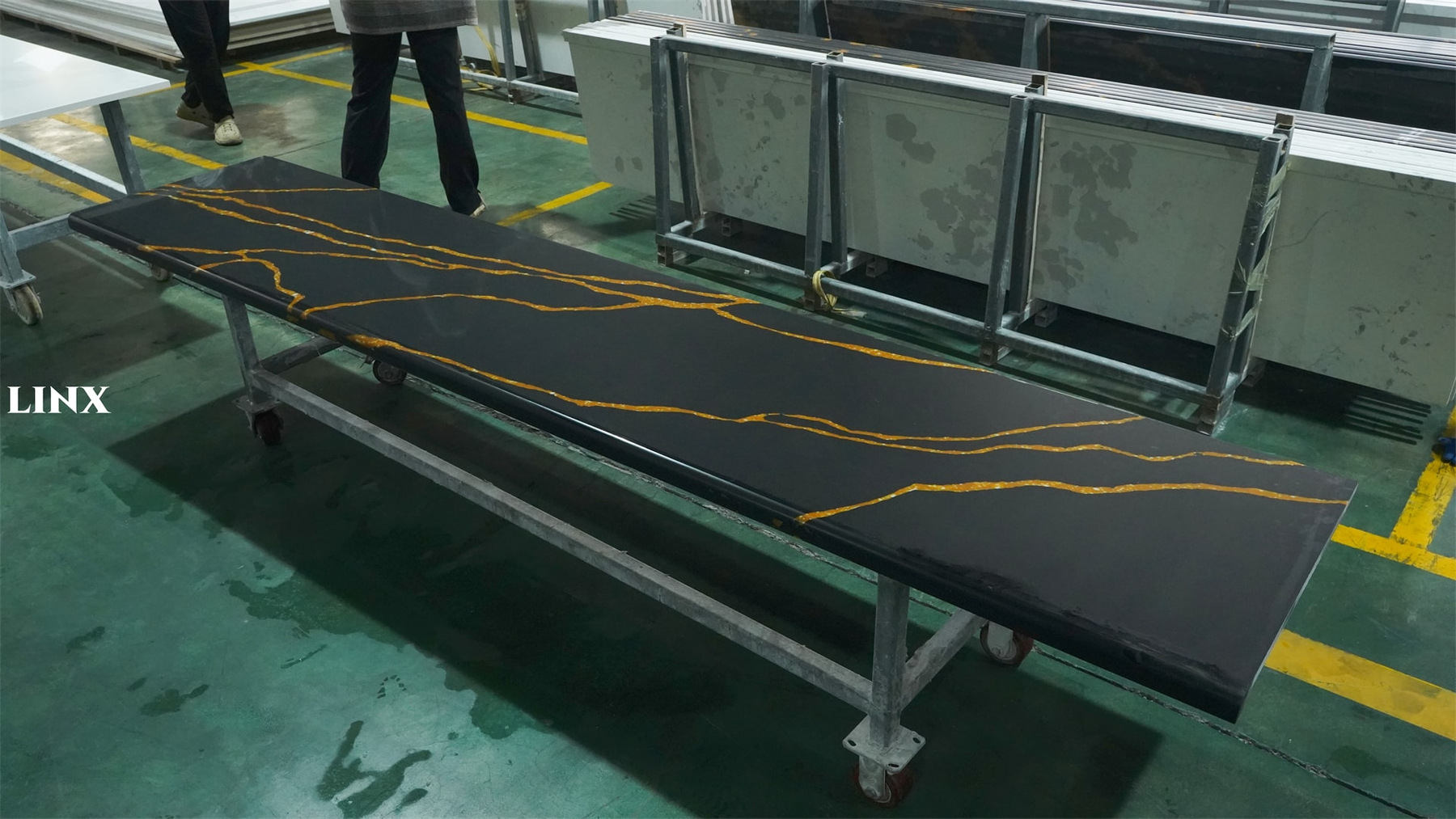 Best Black Calacatta Gold Pattern Quartz Stone Countertops 2