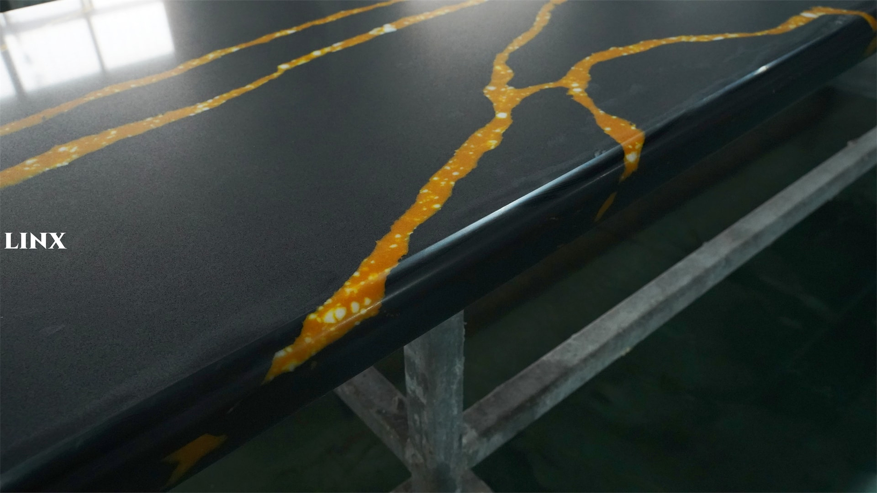 Best Black Calacatta Gold Pattern Quartz Stone Countertops 3
