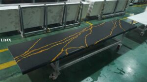 Best Black Calacatta Gold Pattern Quartz Stone Countertops Feature