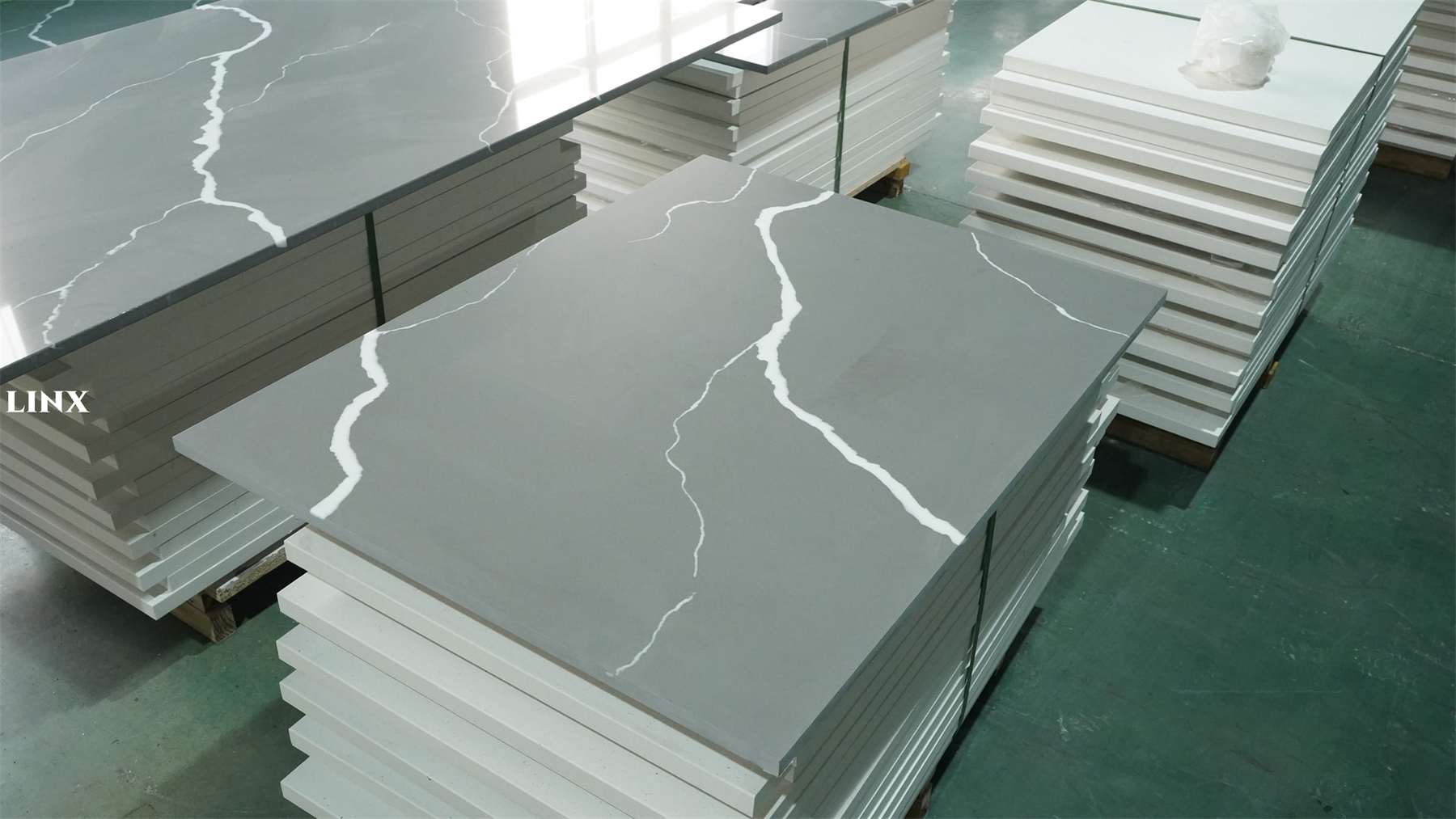 Top Grey Quartz Stone Calacatta Countertops 5