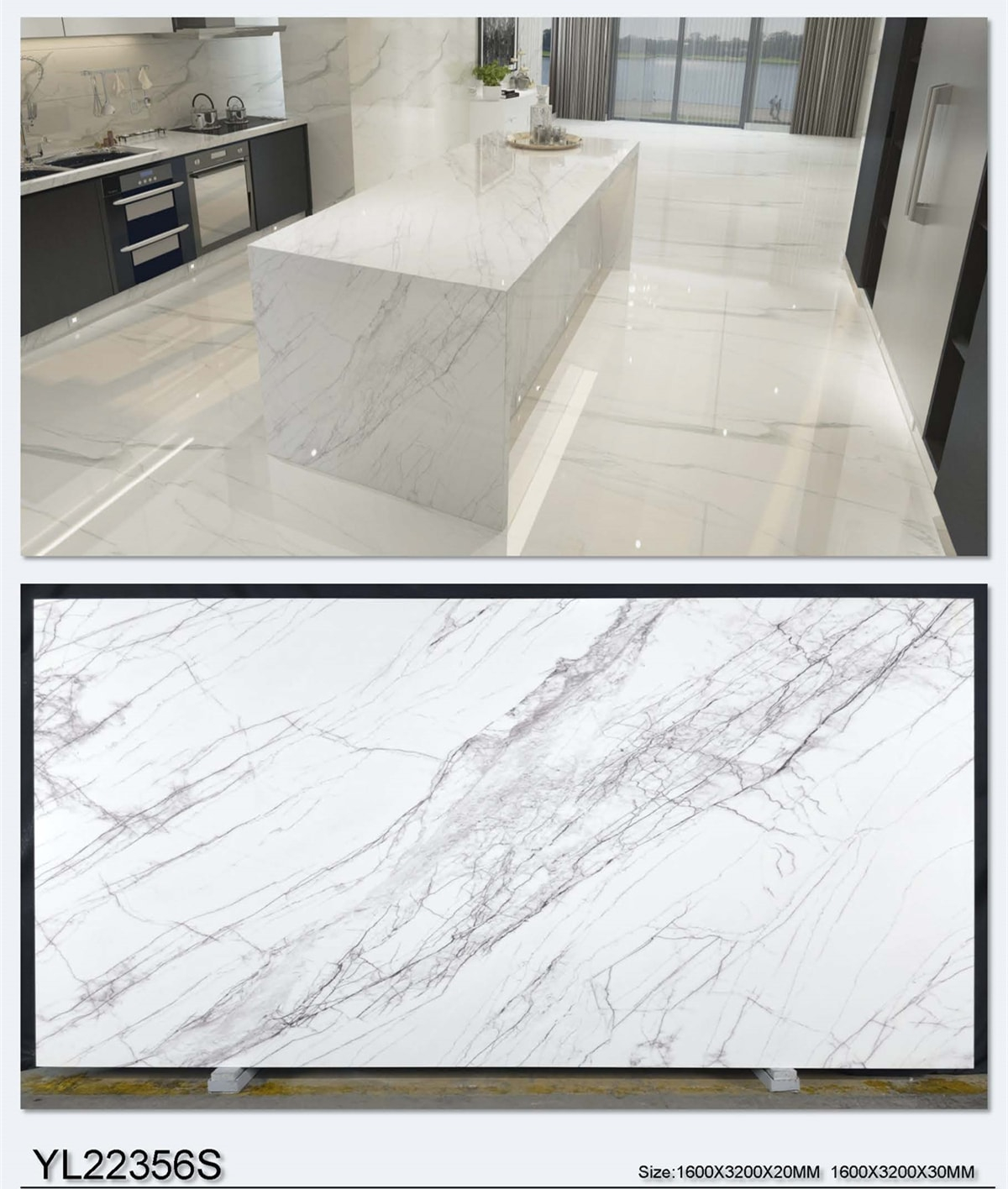 YL22356 Cliff Printed Quartz Stone Linx Surfaces