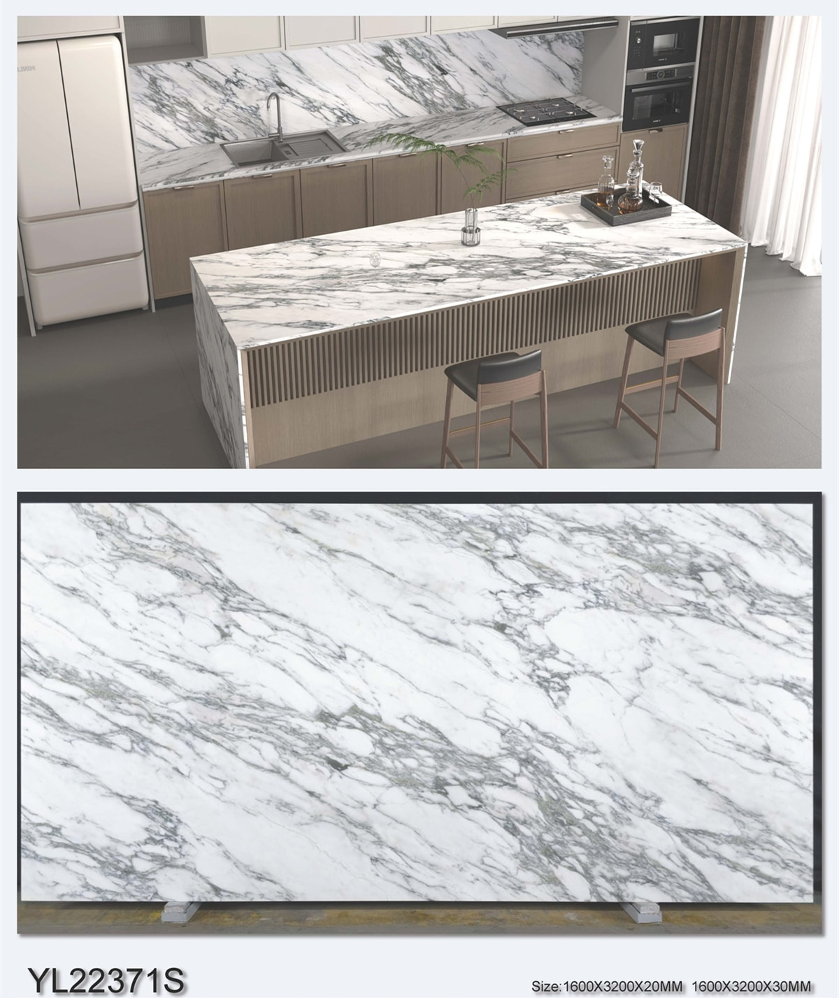 YL22371 Wildness Printed Quartz Stone Linx Surfaces