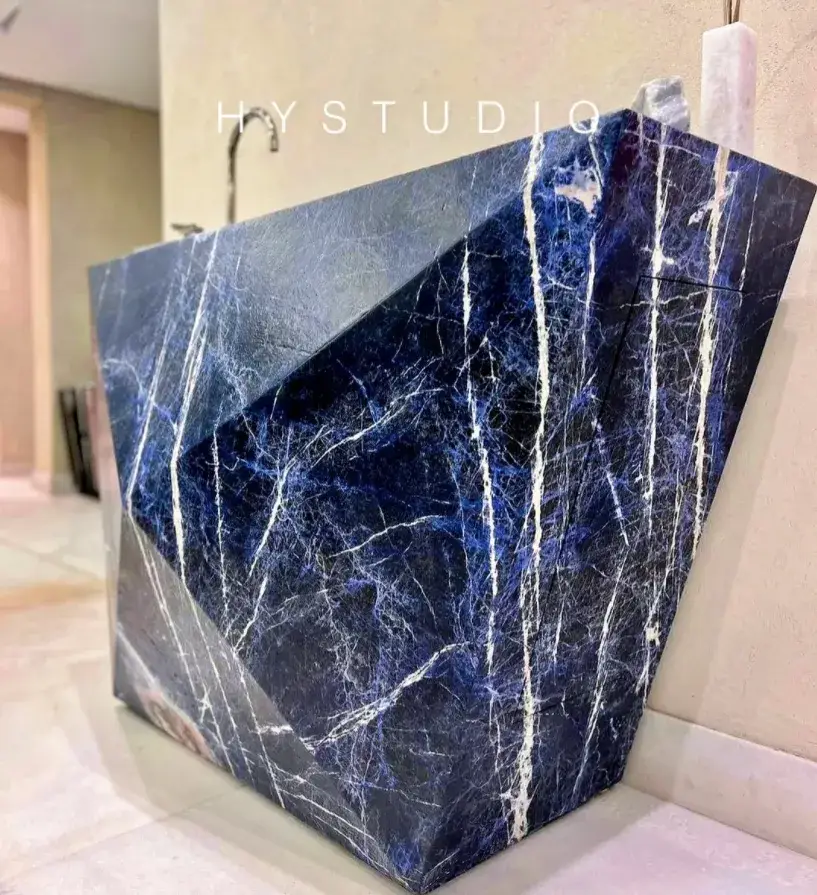 Cloisonne Blue Stone Block Linx Surfaces
