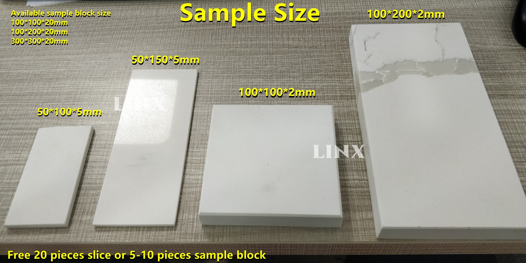 Quartz Stone Sample Sizes Linx Surfaces