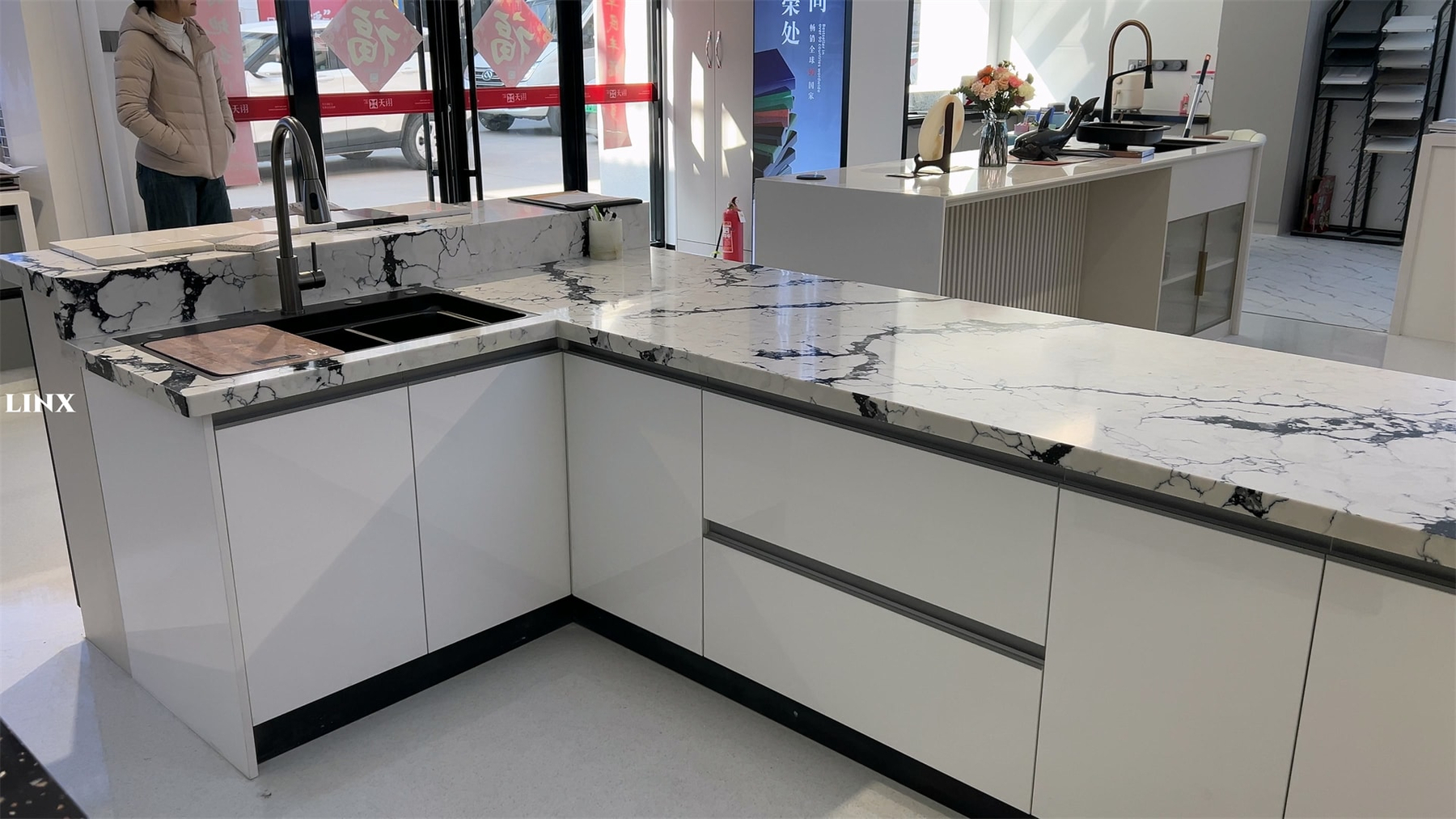 Luxury DUVAL CALACATTA WHITE Quartz Countertops Linx Surfaces