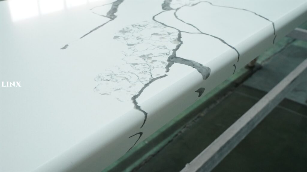 Popular Calacatta White Super Quartz Countertops Detail Linx Surfaces