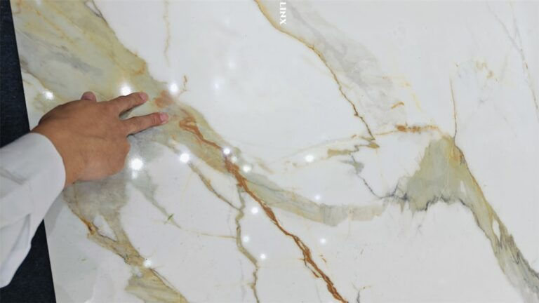 Printed Quartz Stone Calacatta Gold Feature - Linx Surfaces