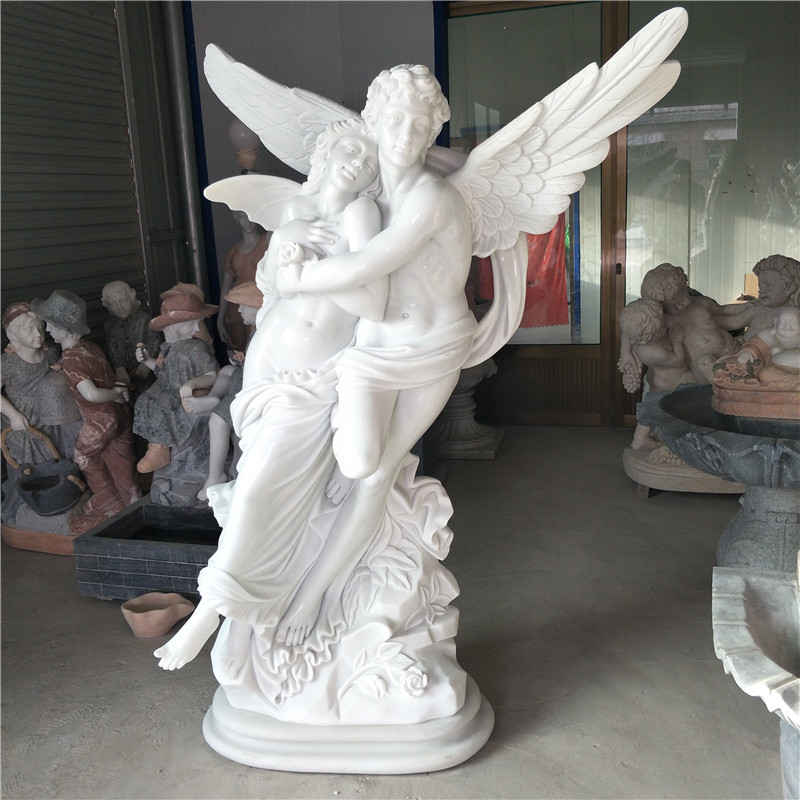 White Jade Marble Angel Love Sculpture 1 White Jade Marble Angel Love Sculpture 1
