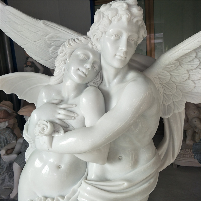 White Jade Marble Angel Love Sculpture 3 White Jade Marble Angel Love Sculpture 3