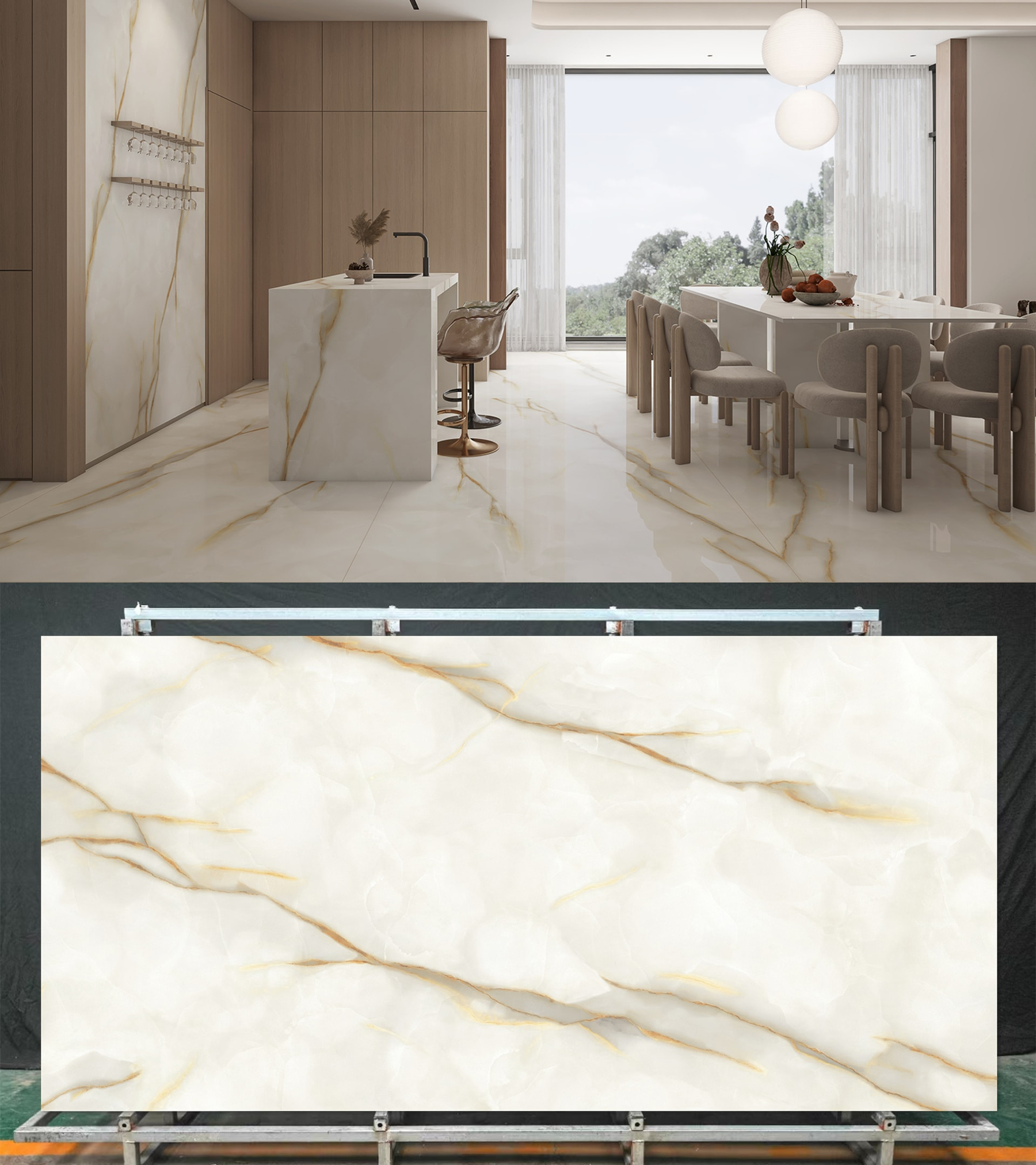 LXG168 Golden Jade Sintered Stone Calacatta Gold