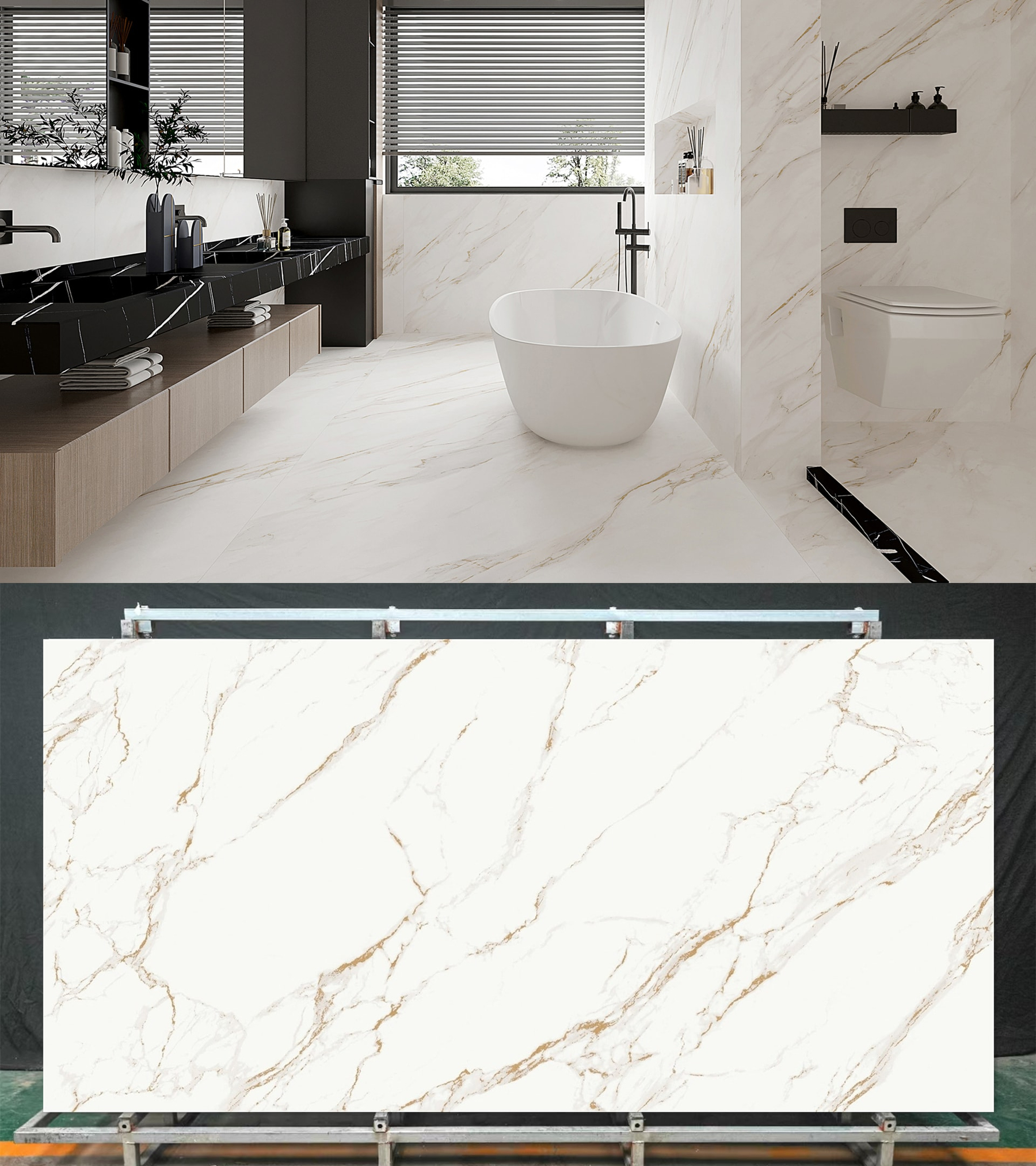 LXG81 Sofitel Gold Sintered Stone Calacatta Gold