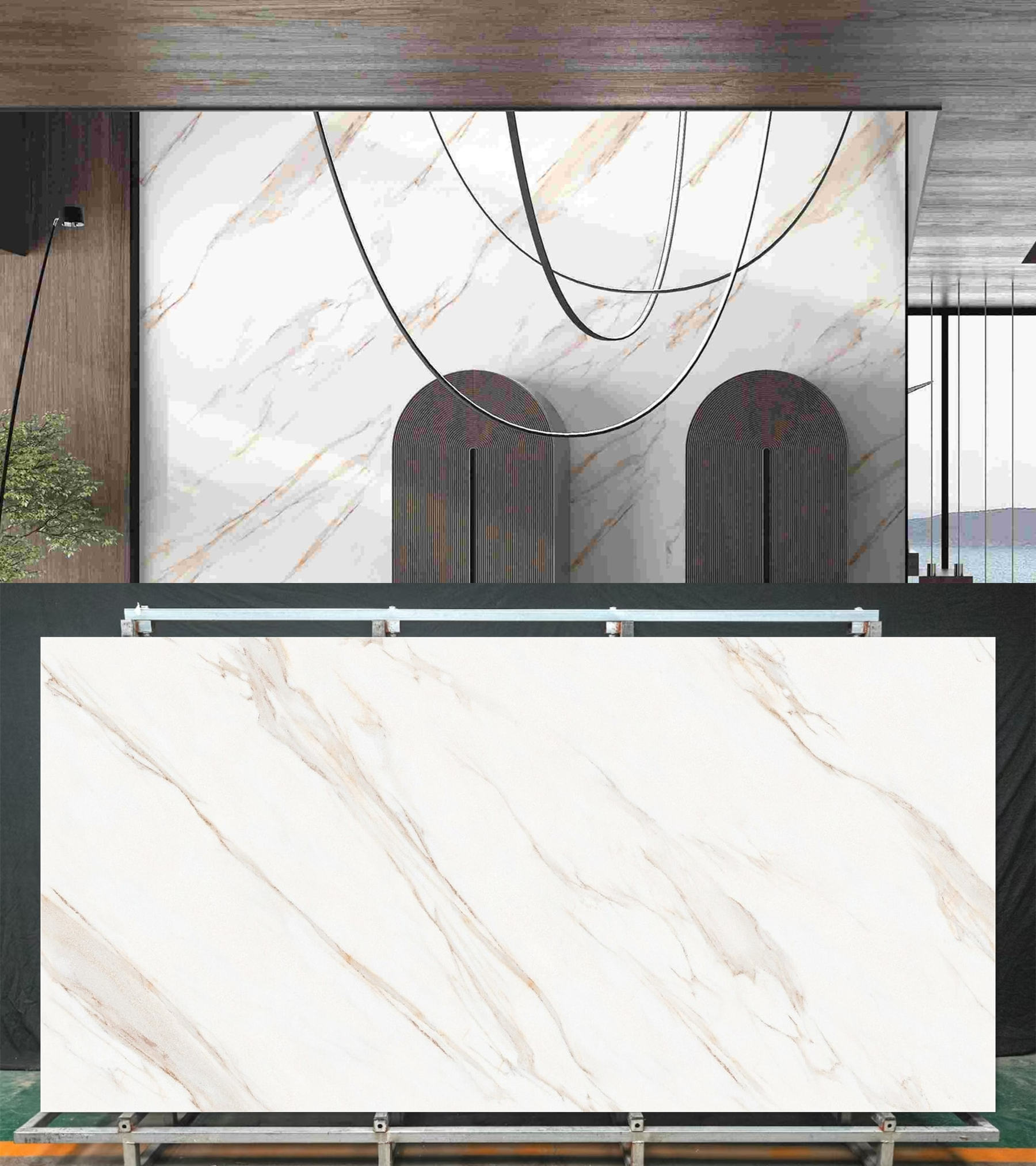 LXX47 Gadal Gold Sintered Stone Calacatta Gold