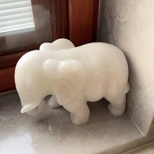 White Jade Stone Elephant (3)