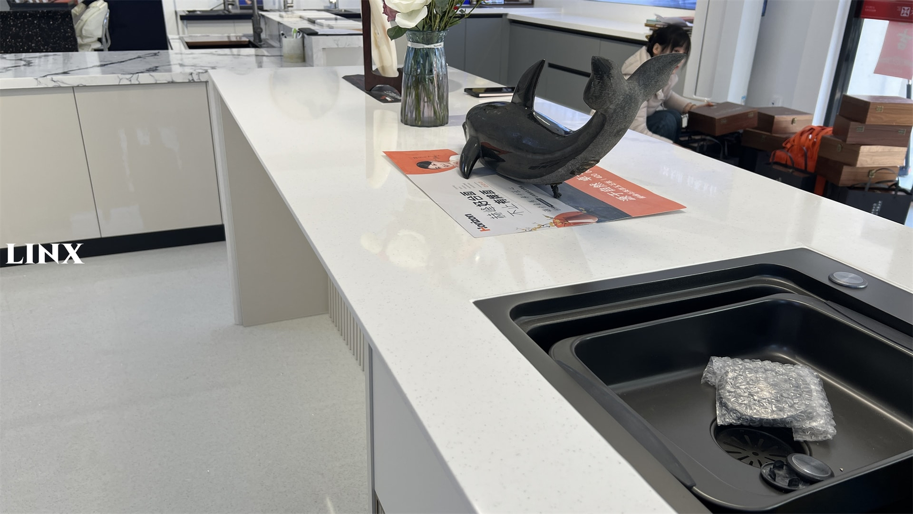 Jade Stone White Small Grain Countertop 9 Linx Surfaces