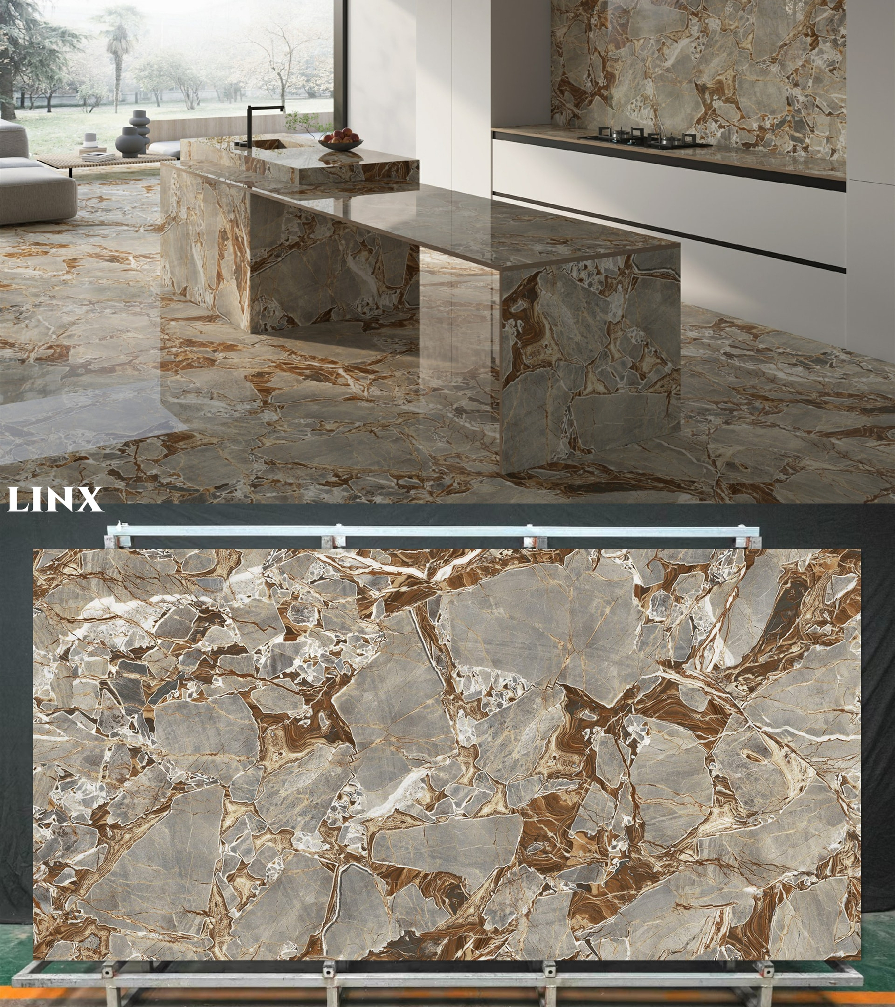 LXBG177 Bugatti GoldNew Sintered Stone Linx Surfaces
