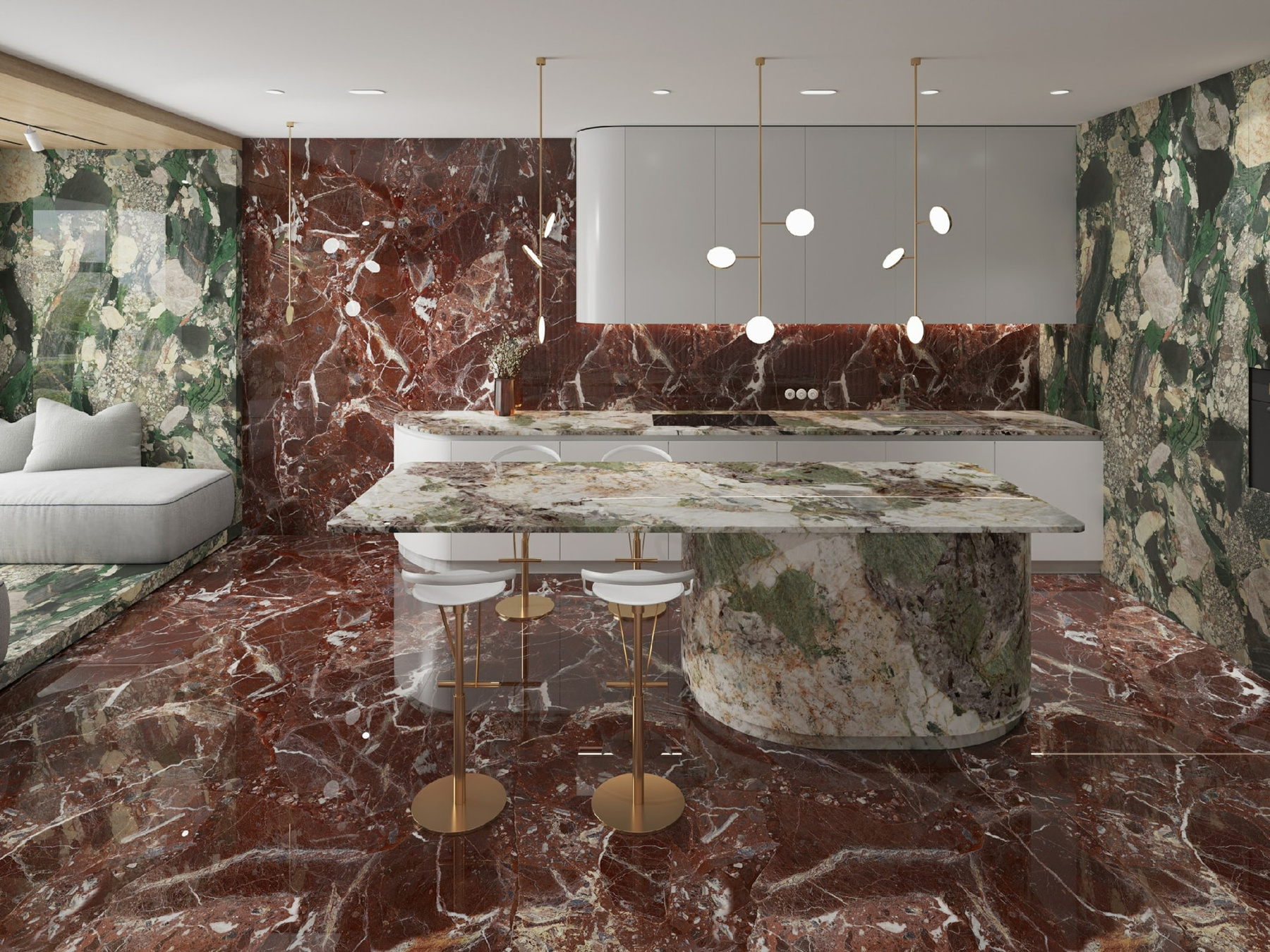 LXCG175 Seasons Green Walls 1 Sintered Stone Linx Surfaces