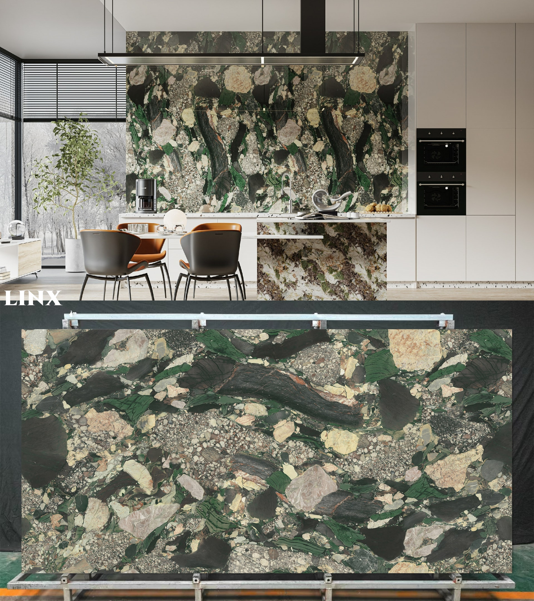 LXCG175 Seasons GreenNew Sintered Stone Linx Surfaces