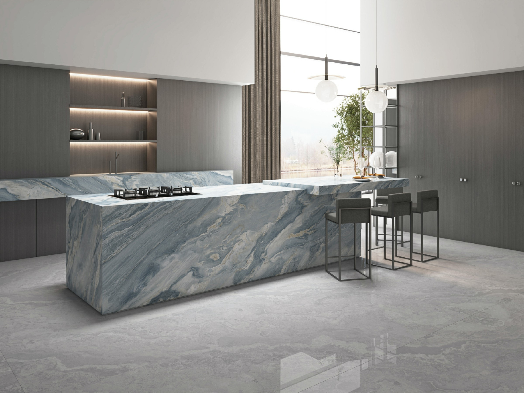 LXDG172 Blue Sands Kitchen Sintered Stone Linx Surfaces