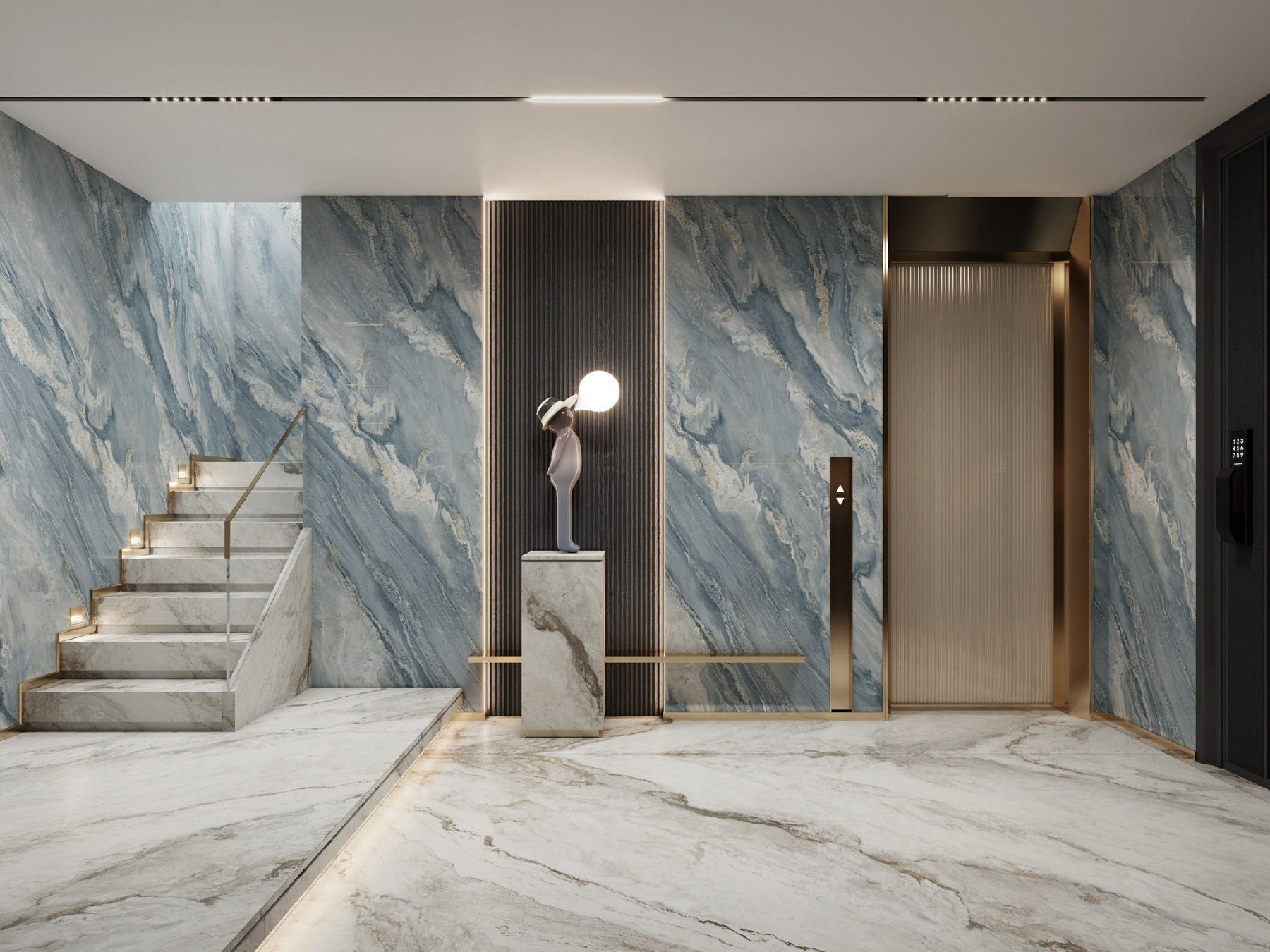 LXDG172 Blue Sands Walls 1 Sintered Stone Linx Surfaces