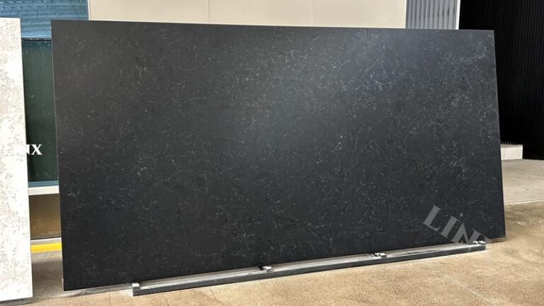 Leather Surface Quartz Stone Black Feature Linx Surface