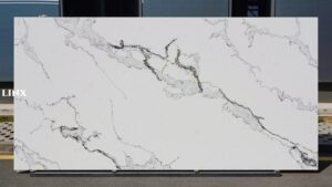 LX9048 CALACATTA WHITE QUARTZ STONE FEATURE LINX SURFACES